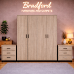 Oliver 4 Door Wardrobe Bedroom Set Light Oak Effect