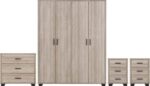 Oliver 4 Door Wardrobe Bedroom Set Light Oak Effect - Image 3