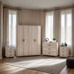 Oliver 4 Door Wardrobe Bedroom Set Light Oak Effect - Image 4