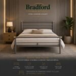 Orion Metal Bed in Silver Color