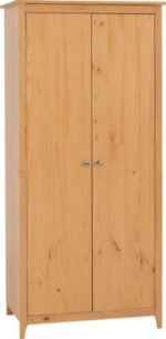 Oslo 2 Door Wardrobe in Antique Pine - Image 3