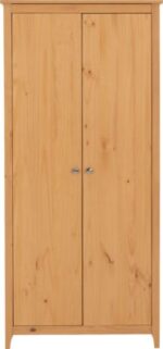 Oslo 2 Door Wardrobe in Antique Pine - Image 5