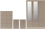 Nevada 3 Door 2 Drawer Mirrored Wardrobe Bedroom Set - Image 12