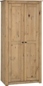 Panama 2 Door Wardrobe in Natural Wax - Image 3