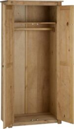 Panama 2 Door Wardrobe in Natural Wax - Image 4
