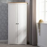 Panama 2 Door Wardrobe in White/Natural Wax - Image 5