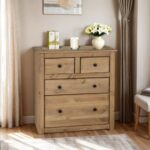 Panama 2+2 Drawer Chest in Natural Wax
