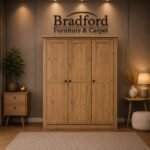 Panama 3 Door Wardrobe Natural Wax | Bradford Furniture & Carpets