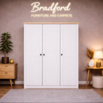 Panama 3 Door Wardrobe in White/Natural Wax