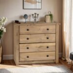 Panama 4 Drawer Chest in Natural Wax