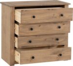Panama 4 Drawer Chest in Natural Wax - Image 4