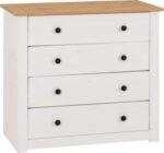 Panama 4 Drawer Chest in White/Natural Wax - Image 2