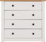 Panama 4 Drawer Chest in White/Natural Wax - Image 4