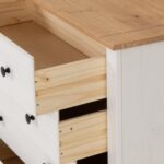 Panama 4 Drawer Chest in White/Natural Wax - Image 7