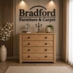 Panama 4 Drawer Chest in White/Natural Wax