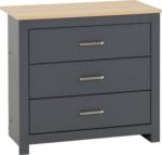 Portland 3 Drawer in Grey/Oak Effect - Image 2