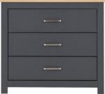 Portland 3 Drawer in Grey/Oak Effect - Image 4