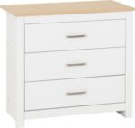 Portland 3 Drawer in White/Oak Effect - Image 2