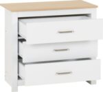 Portland 3 Drawer in White/Oak Effect - Image 3