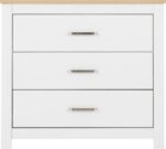 Portland 3 Drawer in White/Oak Effect - Image 4