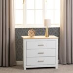 Portland 3 Drawer in White/Oak Effect