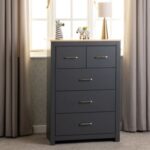 Portland 3+2 Drawer Chest in Grey/Oak Effect