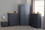 Portland 3+2 Drawer Chest in Grey/Oak Effect - Image 5