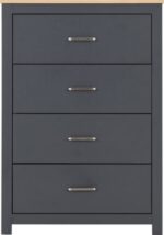 Portland 4 Drawer Chest in Grey/Oak Effect - Image 4