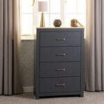 Portland 4 Drawer Chest in Grey/Oak Effect