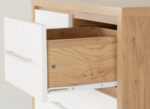 Seville 3+2 Drawer Chest White High Gloss/Light Oak Effect Veneer - Image 8