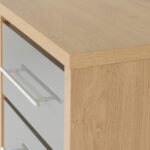 Seville 5 Drawer Narrow Chest in Grey High Gloss/Light Oak Effect Veneer - Image 8