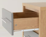 Seville 5 Drawer Narrow Chest in Grey High Gloss/Light Oak Effect Veneer - Image 9