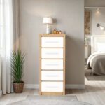 Portland 4 Drawer Chest in White/Oak Effect