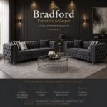Square Chesterfield 3+2 Sofa in Charcoal Grey