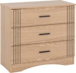 Tessa 3 Drawer Chest in Natural Oak Effect - Image 2