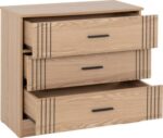 Tessa 3 Drawer Chest in Natural Oak Effect - Image 4