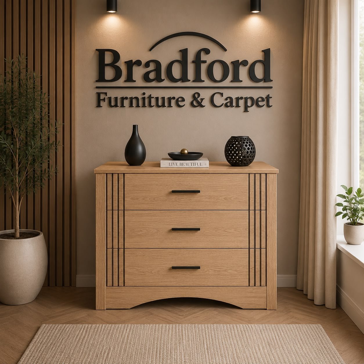 Tessa 3 Drawer Chest in Natural Oak Effect Tessa 3 Drawer Chest in Natural Oak Effect - Image 1