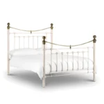 Victoria Metal Bed in white and Black Color - Image 2