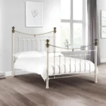 Victoria Metal Bed in white and Black Color - Image 3