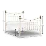 Victoria Metal Bed in white and Black Color - Image 4