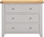 Windsor 3 Drawer Chester in Pebble Grey/Oak - Image 3