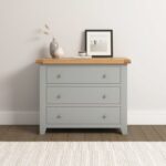 Windsor 3 Drawer Chester in Pebble Grey/Oak