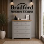 Windsor 3+2 Drawer Chester in  Grey/ Oak | Natural/ Oak | Ivory/ Oak - Image 2