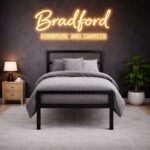 Soto Metal Bed in Black & Silver Color