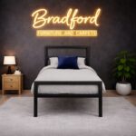 Soto Metal Bed in Black & Silver Color - Image 2