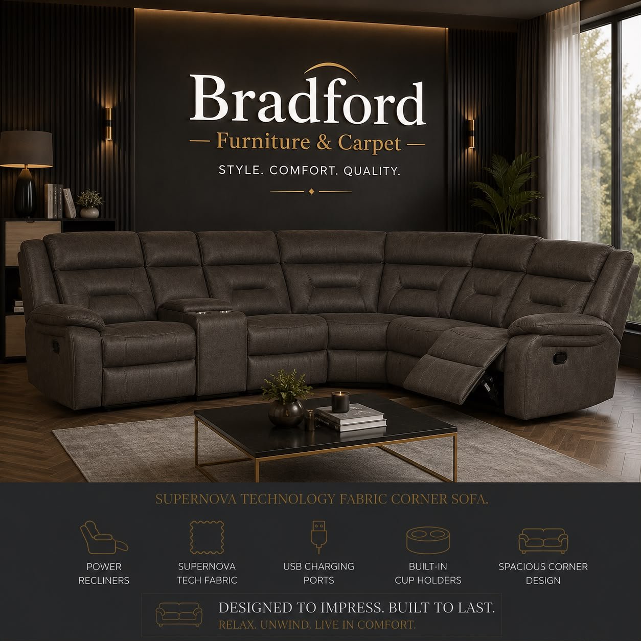 Bradford Supernova Corner Sofa Power Recliner Bradford Supernova Corner Sofa Power Recliner - Image 1