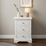 Stratford 3 Drawer Bedside in White Color