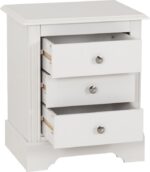 Stratford 3 Drawer Bedside in White Color - Image 3