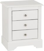 Stratford 3 Drawer Bedside in White Color - Image 2