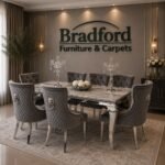 Louis Grey Marble Dining Table With Knocker Velvet Dining Chairs - Image 3